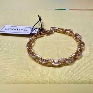 Canvas linked chain cuff in worn gold - NWT